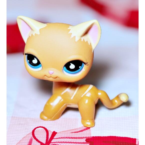 Authentic LPS Littlest Pet Shop No # Puzzle Shorthair Cat Blue Teardrop Eyes - Picture 6 of 12